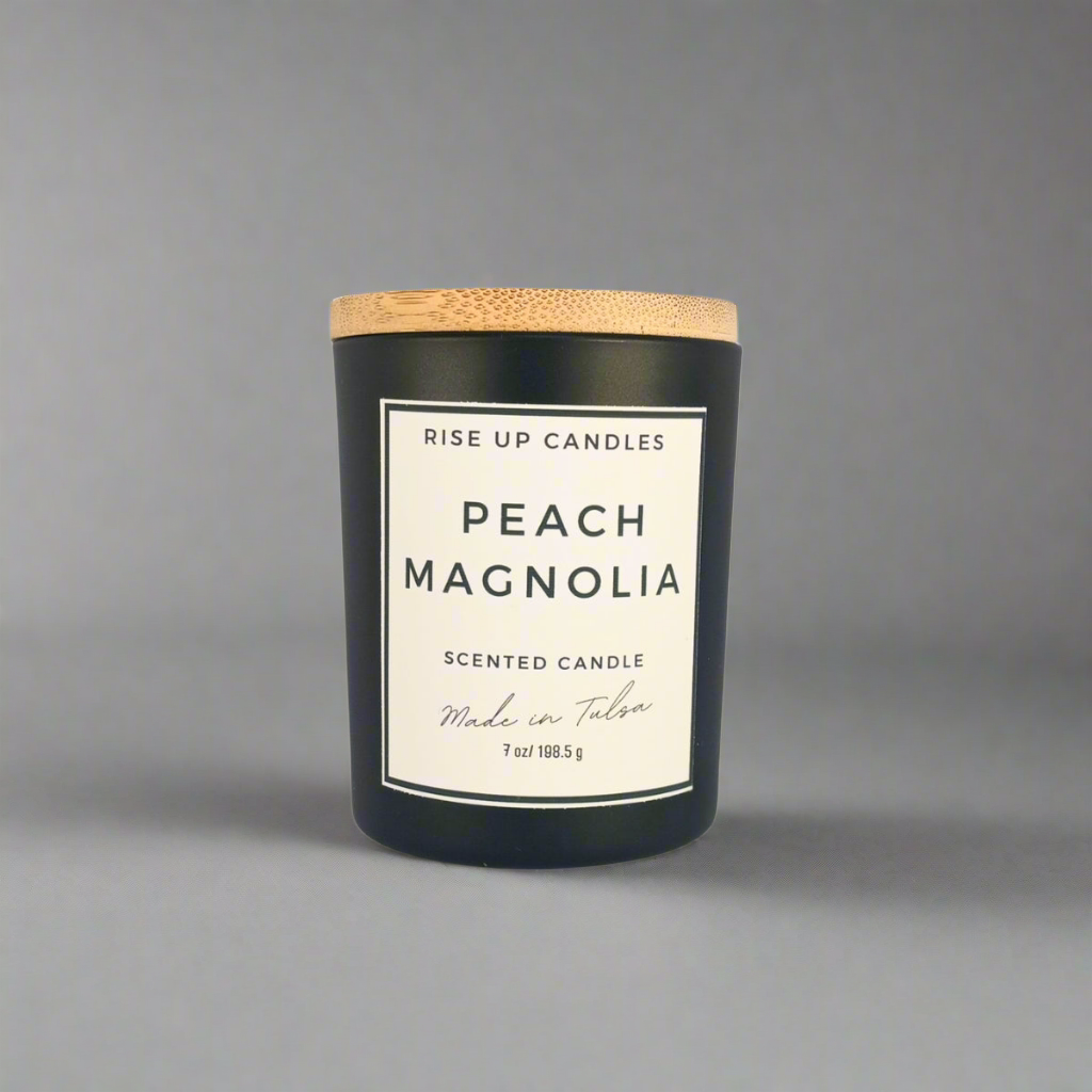 Peach magnolia scented soy candle